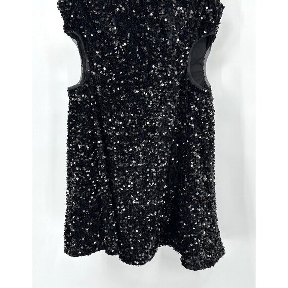 SOFIE THE LABEL dress mini cutout sequins party going out club lbd black M - Picture 5 of 11